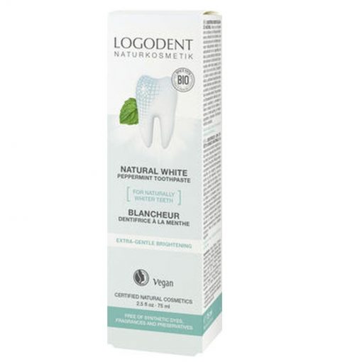 BIO zubná pasta Natural White, prírodná bieliaca zubná pasta bez sulfátu a fluoridu. Jemne čistí zuby s prírodným bieliacim účinkom, odstraňuje povlak