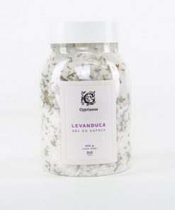 úpeľová morská soľ Levanduľa je prírodná kozmetika do kúpeľa blahodarne prispieva k regenerácii organizmu, upokojeniu, pôsobí protizápalovo