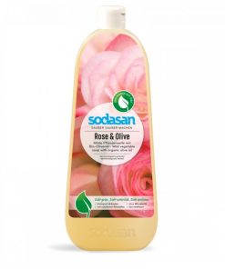 BIO tekuté mydlo Ruža oliva, vyrobené z BIO mydla, vhodné pre celú rodinu, bez farbív a sulfátov s prírodnou vôňou éterických olejov. BIO kozmetika na ruky i sprchovanie
