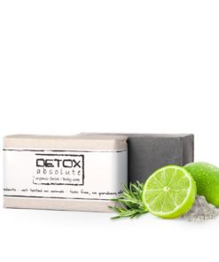 Organické mydlo DETOX absolute, detoxikácia na telo a tvár. Pokožku upokojuje, zmierňuje opuchy a začervenania a zabraňuje tvorbe akné, absorbuje nečistoty a odstraňuje maz