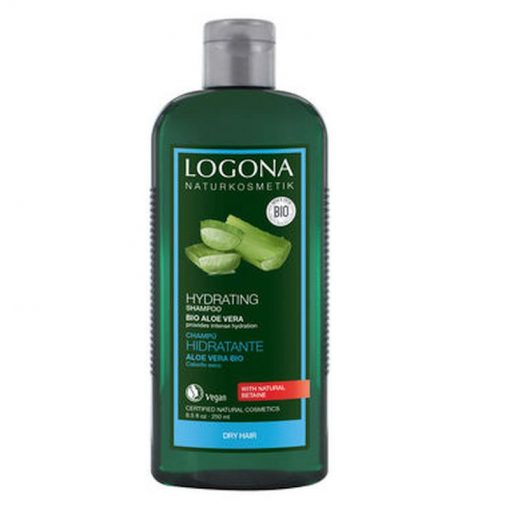 BIO šampón hydratačný Aloe vera na suché a poškodené vlasy. Zloženie z aloe vera, kyseliny hyalurónovej a prírodného betaínu chráni vlasy pre vysúšaním