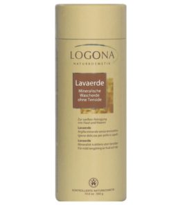 LavaErde prášok LOGONA - bio kozmetika na vlasy, bio kozmetika na tvár. Veľmi dobre viaže nečistoty a mastnotu. Pre veľmi citlivú pokožku a mastné vlasy,