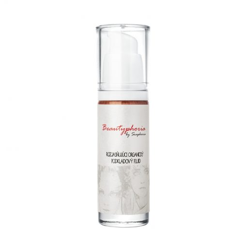 Rozjasňujúci podkladový fluid pre dokonalý prírodný make up. Vegánska kozmetika. Slovenská prírodná dekoratívna kozmetika