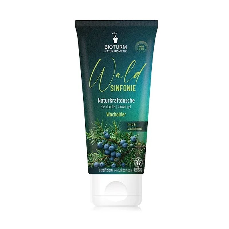 Bio sprchový gél Borievka Bioturm je bio kozmetika, vegan. Obsahuje BIO mandľové mlieko. Pokožku hydratuje, osviežuje, nevysušuje.