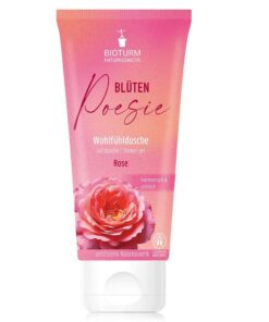 Bio sprchový gél Ruža Bioturm s mandľovým mliekom je bio kozmetika vegan. Obsahuje olej s damascénskej ruže. Pokožku hydratuje, osviežuje, nevysušuje.