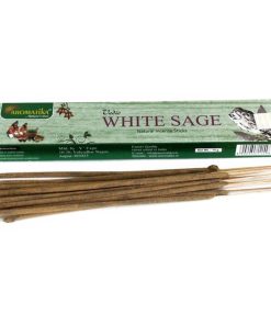 Vonné tyčinky Biela šalvia podľa tradičnej ajurvédskej receptúry v Indii. Pri výrobe sa používa iba prírodný prášok z dreva, práškové kadidlo
