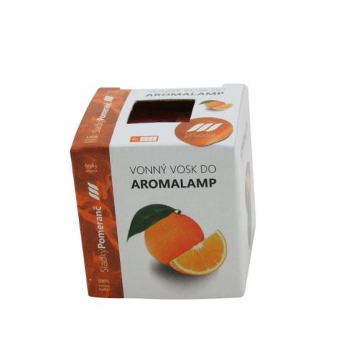 Vonné vosky Pomaranč 8 kociek s esenciálnym olejom v palmovom vosku, vhodné pre malé aromalampy. Bez nebezpečných syntetických prísad. 100% prírodný
