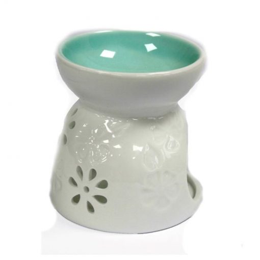 Aromalampa biela Kvety keramická s kvalitnou keramikou - na vonné vosky, je vhodná ako darček pre ženu i muža. Elegantný moderný bytový doplnok