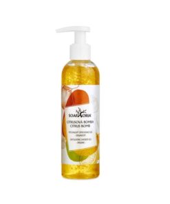 Peelingový prírodný sprchový gél Citrusová bomba, 100% organický sprchový gél. Prírodná kozmetika bez chémie, bez sulfátov. Vegánska kozmetika
