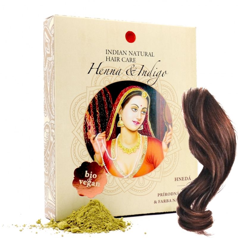 BIO Henna hnedá s Indigom - 100% prírodná, vegánska kozmetika. Vlasy vyživuje a ošetruje, lepšie použiť práve čistú hennu. BIO kozmetika