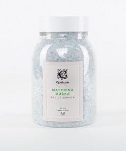 Materina dúška kúpeľová morská soľ s upokojujúcou vôňou. 100% slovenská prírodná kozmetika. Blahodarne prispieva k regenerácii