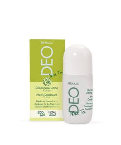 BIO deodorant roll-on WOOD TEA bez hliníka, bez parabénov. Poskytuje pokožke dlhotrvajúcu ochranu proti vzniku zápachu bez podráždenia.