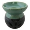 Aromalampa zeleno-čierna, elegantný bytový doplnok. S extra veľkou odparovacou miskou, bledohnedej farby. Darček pre ženu i muža