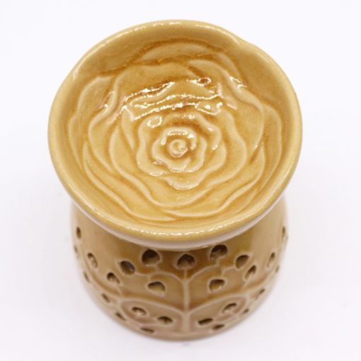 Aromalampa medová STROM keramická, elegantný bytový doplnok. S extra veľkou odparovacou miskou, bledohnedej farby. Darček pre ženu i muža