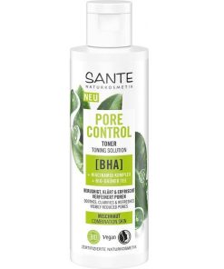 BIO pleťové tonikum PORE CONTROL na mastnú pleť s BHA, komplexom niacínamidu a zeleným čajom. Produkcia mazu je znížená, póry zjemnené.