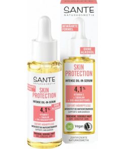 Intenzívne sérum SKIN PROTECTION olejové na suchú citlivú pleť na ochranu pokožky s vitamínom E, skvalánom a BIO šípkovým olejom. BIO sérum