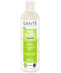 BIO šampón Pure Balance jablko na vlasy pre celú rodinu, pre zdravé a lesklé vlasy s objemom bez chémie. Bez parabénov, silikonov,