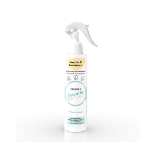 VANILLA KAŠMÍR viacúčelový spray Cloud obsahuje iba tie najlepšie výťažky zo 100% prírodných esenciálnych olejov. Oblečenie, záclony, do auta