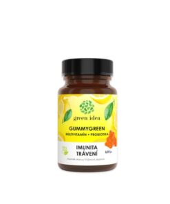 Multivitamín Gummygreen + probiotiká 60ks. Probiotiká stimulujú imunitu a udržujú zdravý tráviaci aparát. Vitamíny b-komplex, A, C, D, E, biotín,
