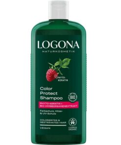 BIO šampón Color Protect Logona s keratínom na farbené vlasy, na krepovité a silno poškodené suché vlasy s aloe vera. Hydratuje a obnovuje štruktúru vlasov