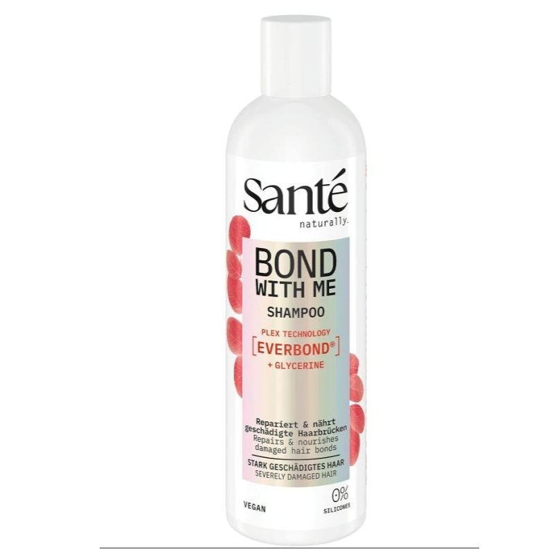 BIO šampón Bond With Me Sante na silno poškodené vlasy, farbené, odfarbené a tepelne upravené vlasy. Vegánsky šampón bez silikónov a parabénov