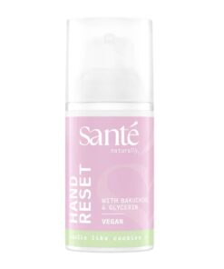 Hand Reset bio krém na ruky s Bakuchiolom SANTE s aloe vera a samozrejme bez lepkavého pocitu. Okamžite sa vsakuje a zanecháva ruky hladké