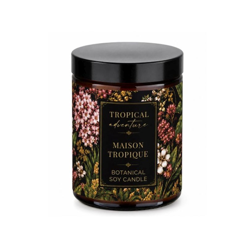Maison Tropique botanická sójová sviečka ovocno - kvetinová tropická dovolenka. Ekologická sviečka bez toxických látok a ropných zložiek