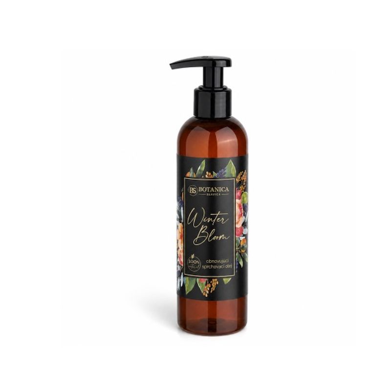 Winter Bloom sprchovací olej Botanica Slavica je 100% čisto prírodný sprchovací gél, určený na každodenné šetrné očistenie pokožky tela. Bez silikonov